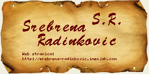 Srebrena Radinković vizit kartica